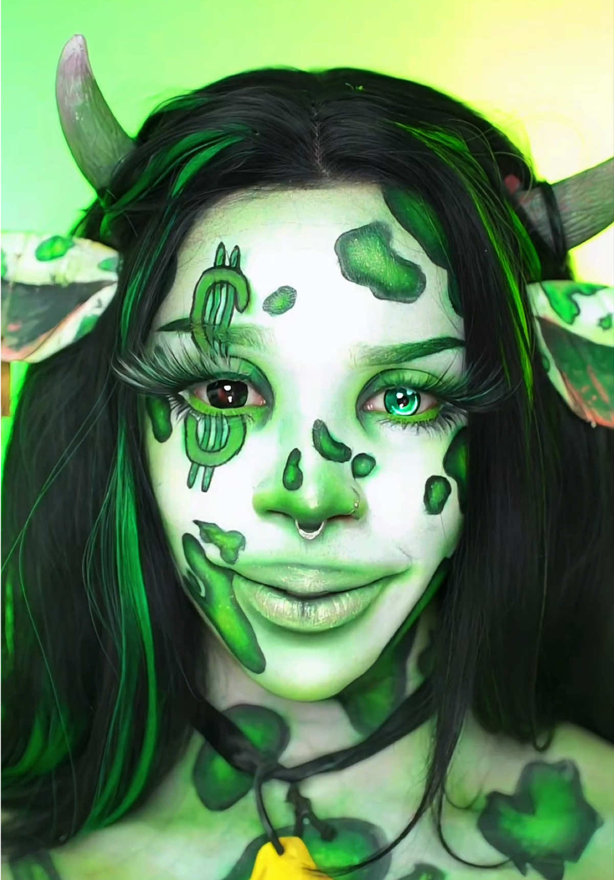Got Milk?🥛Cash Cow Makeup Transformation! 💰🐮 ib: @natashajanewood 🫶🏾 #makeup #makeuptransformation #creative