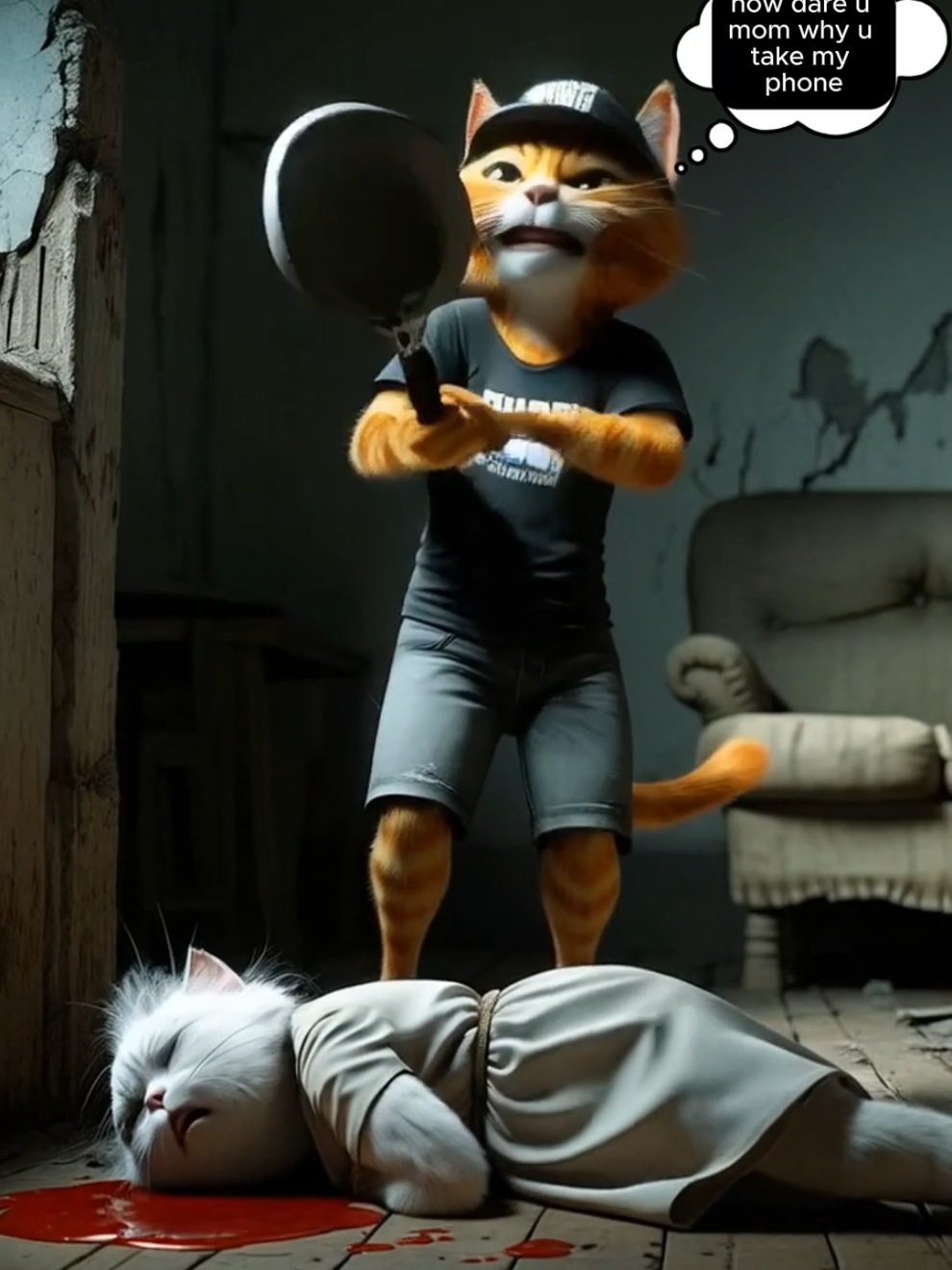 son kills his parents for game #poorcat #realstory #truestory #reality #realutyoflife #aicat #sadstory 