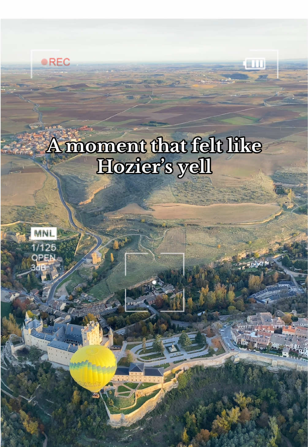 A hot air balloon ride over Segovia, Spain. #creatorsearchinsights #hoziertok #hozier #hotairballoon #spain #españa #segovia 