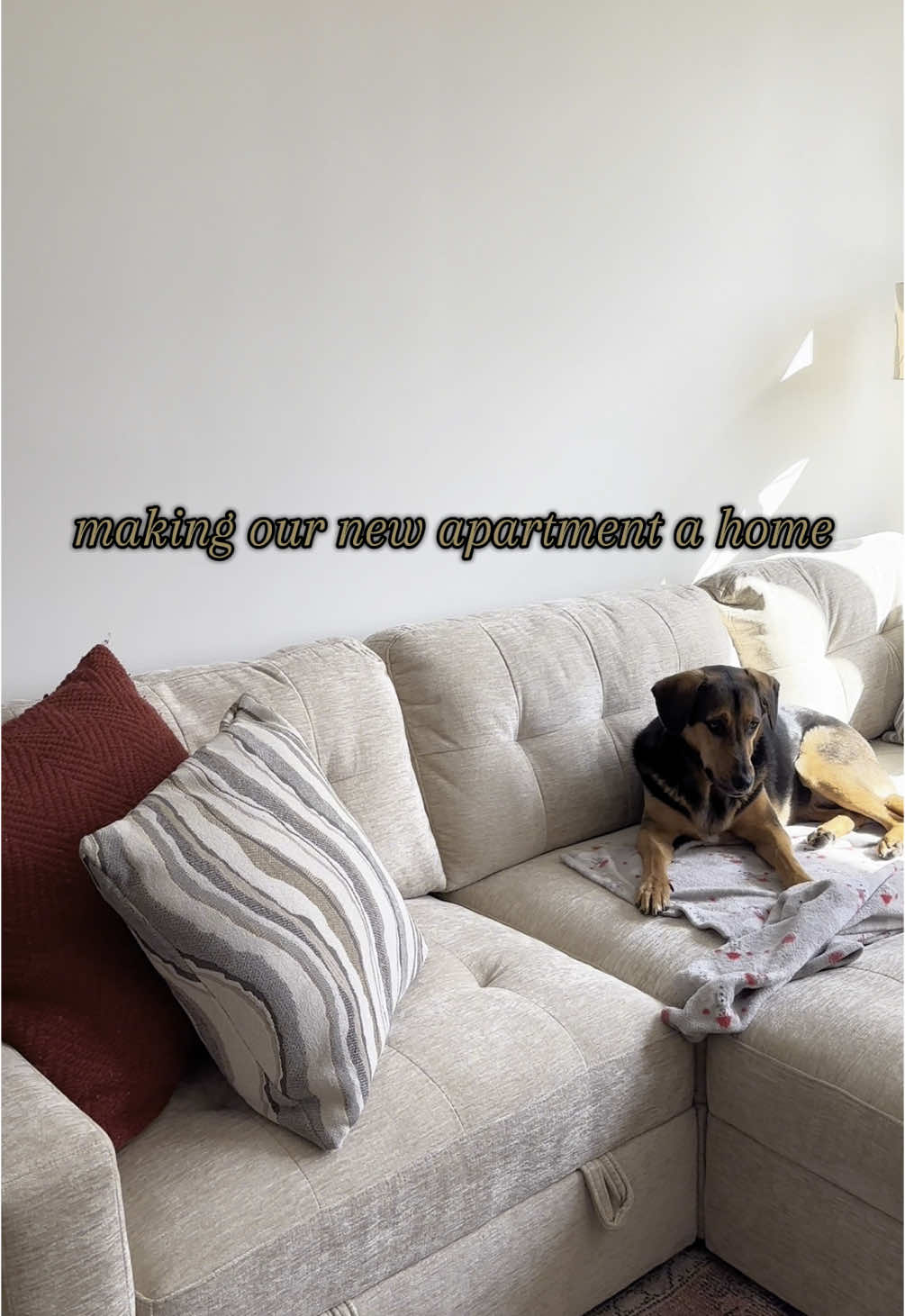 spent probably close to a month looking for a sectional for our new place😅 we knew we wanted to invest in something new and couldn’t be happier so far! Modular Bob in beige ! #sectional #apartment #couchtok #smallspaceliving 