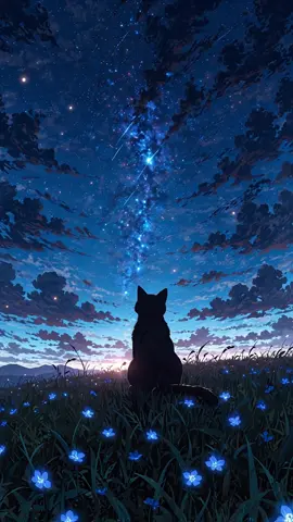 Even the smallest soul can dream big under the vast night sky. Keep believing, and your light will shine. 🌟🐾 #AnimeLiveWallpaper  #StarryNight  #DreamBig  #Motivation  #AnimeAesthetic   #NightSkyMagic   #CosmicDreams   #StayStrong  #PeacefulVibes 