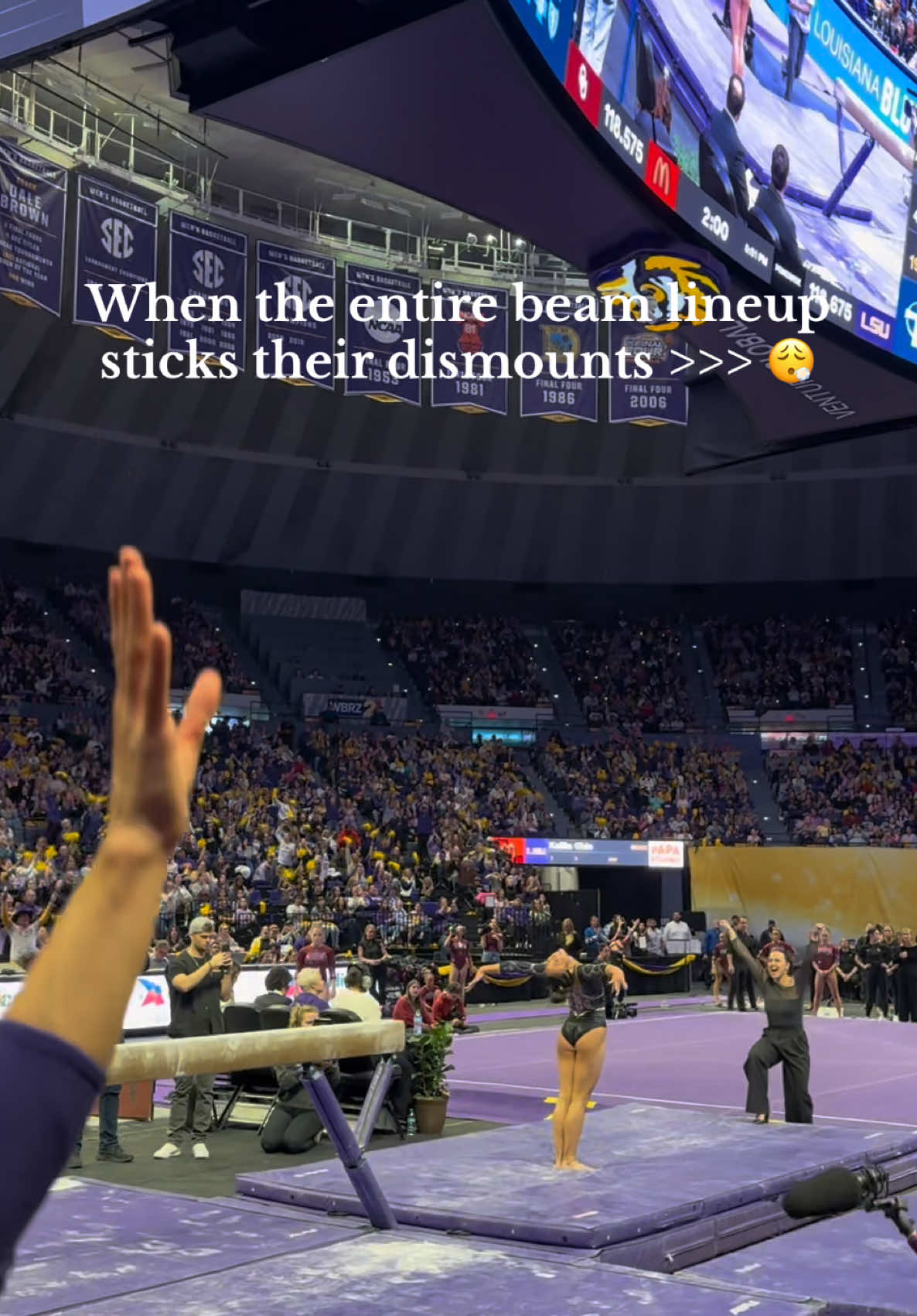 Sticky feet win the meet 😏 #gymnastics #sports #athlete #balancebeam #beam #womeninsports #contentcreator #Lifestyle #Fitness 