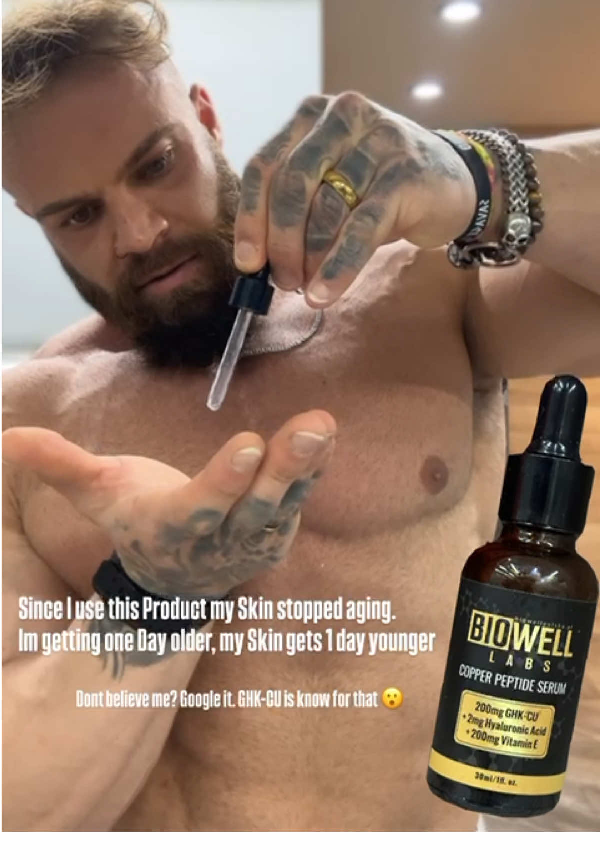 My Skin stopped ageing😳 @BioWell created the perfect formula to stop ageing in your Face.  Code Mike 👌 #antiaging #longevity #skincare #facetreatment #skinhealth #skincaretips 