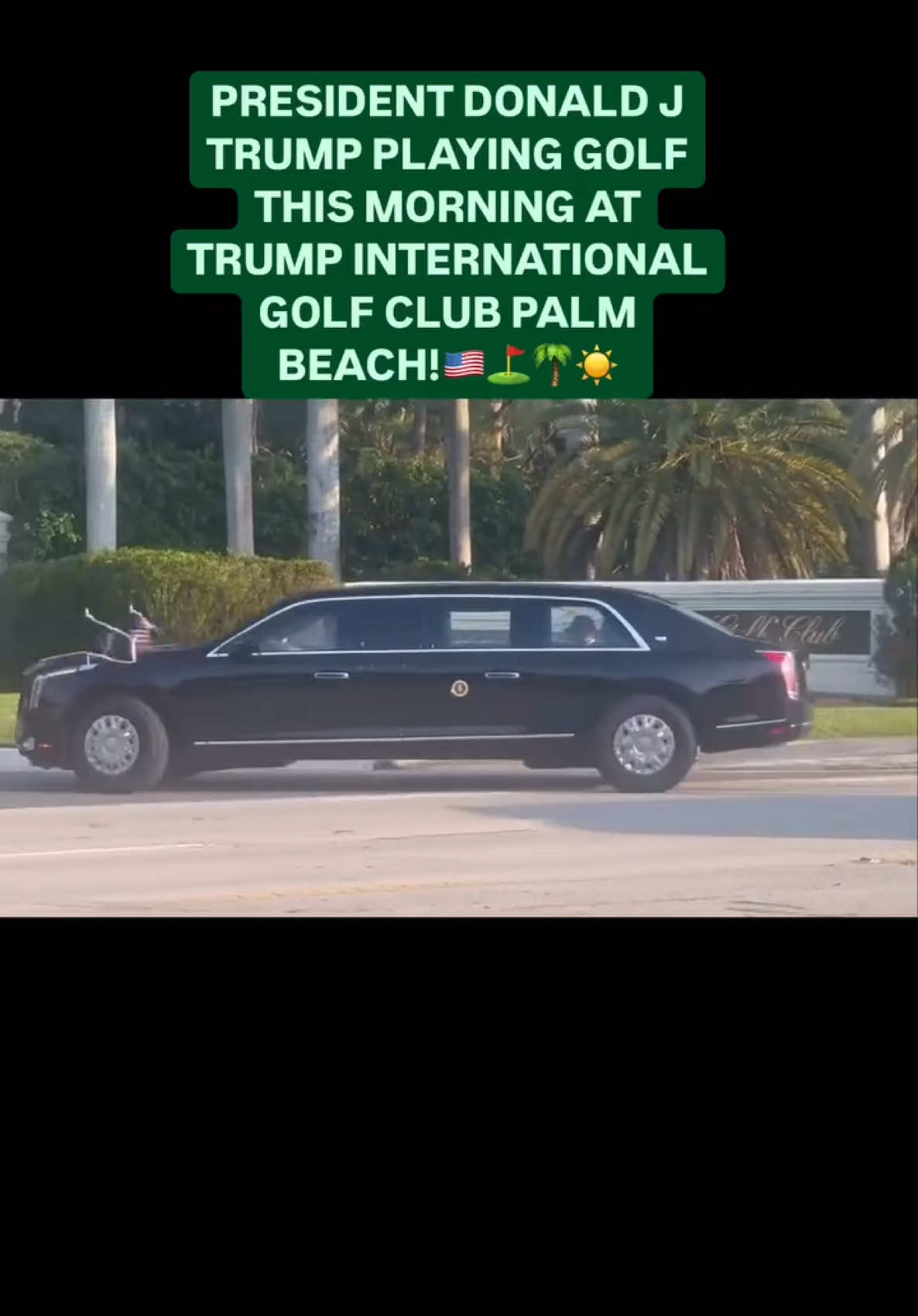 President Donald J Trump playing golf today at the INCREDIBLE Trump International Golf Club Palm Beach! MAKE AMERICA GREAT AGAIN! #MAGA #donaldtrump #trumpwasright #whitehouse #trump #florida #palmbeach @potus @whitehouse @teamtrump @trumpwarroom @trumpgolfpalmbeach 📸: @jared.petry.1 🇺🇸🇺🇸⛳️☀️🌴