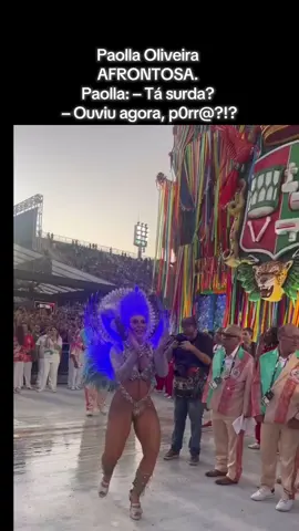 Paolla Oliveira AFRONTOSA. Então, a Grande Rio perdeu 0,1 da bateria, pq a jurada supostamente não ouviu os curimbós.  Paolla: – Tá surda?  – Ouviu agora, porra?!? #paollaoliveira #carnaval2025 #granderio #carnaval #rainha #rainha #bateria #surda #ela #sambando #carimbo 