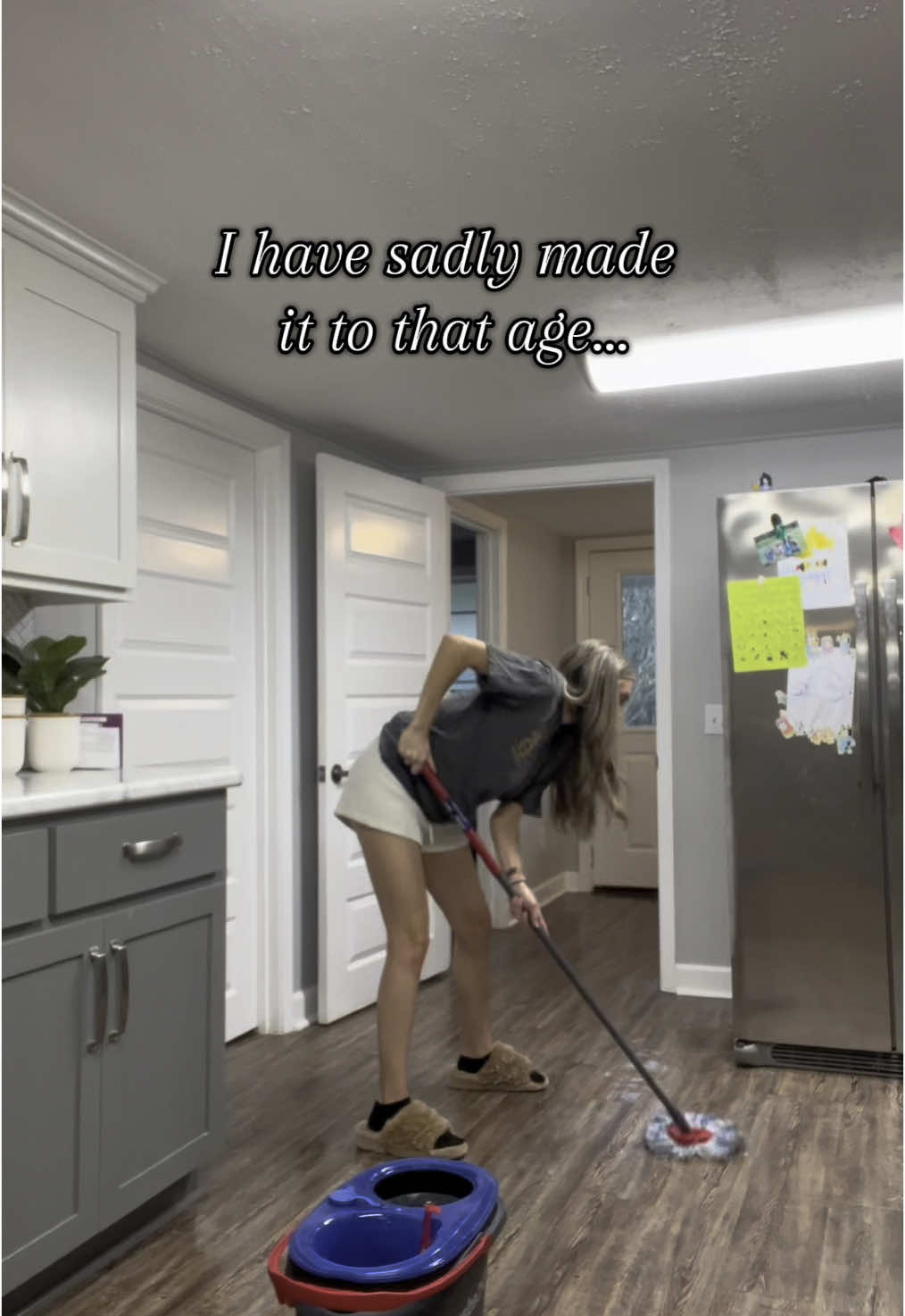 Mopping now causes my lower back to hurt😵‍💫 #cleaning #CleanTok #gettingold #fyp 
