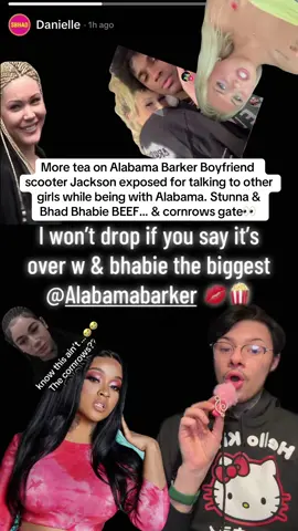 More about the Alabama Barker and Bhad Bhabie BEEF for you 👀🍵…#alabamabarker #scooterjackson  #bhadbhabie #daniellebregoli #stunnagirl #stunna #cornrows #shannamoakler #travisbarker #kardashians #danteonika #tea #maggiereccoo #alabama 