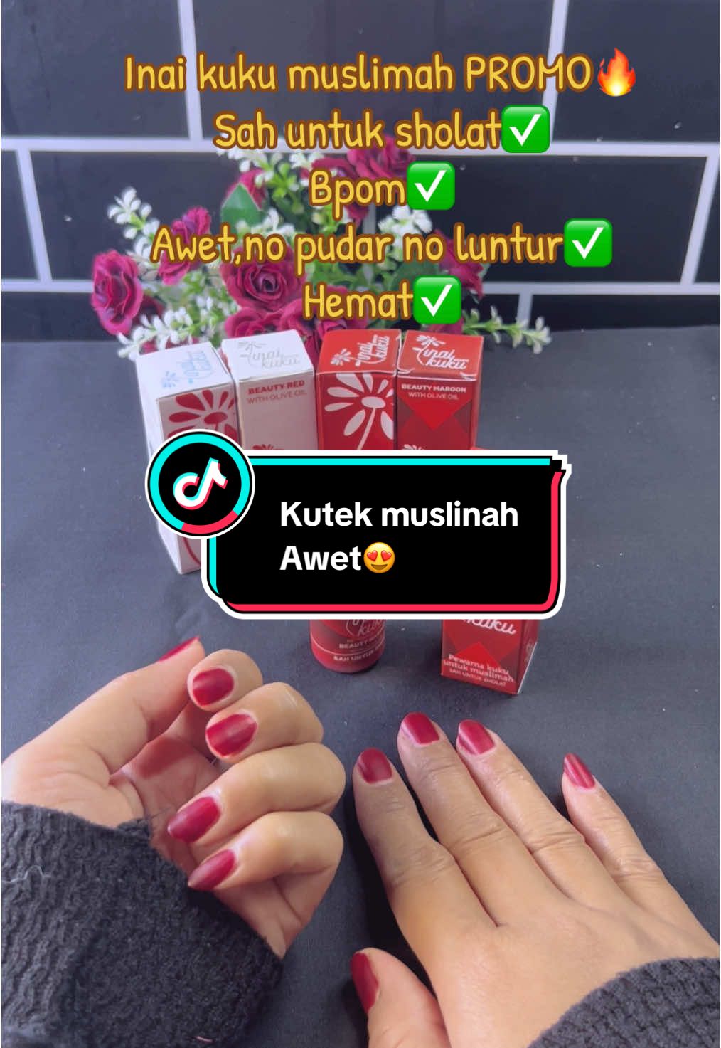 Rekomendasi inai kuku muslimah sah untuk sholat bpom awet 🥳 #inaikuku #kutekhalal  #pacarkukumuslimah #pewarnakuku 