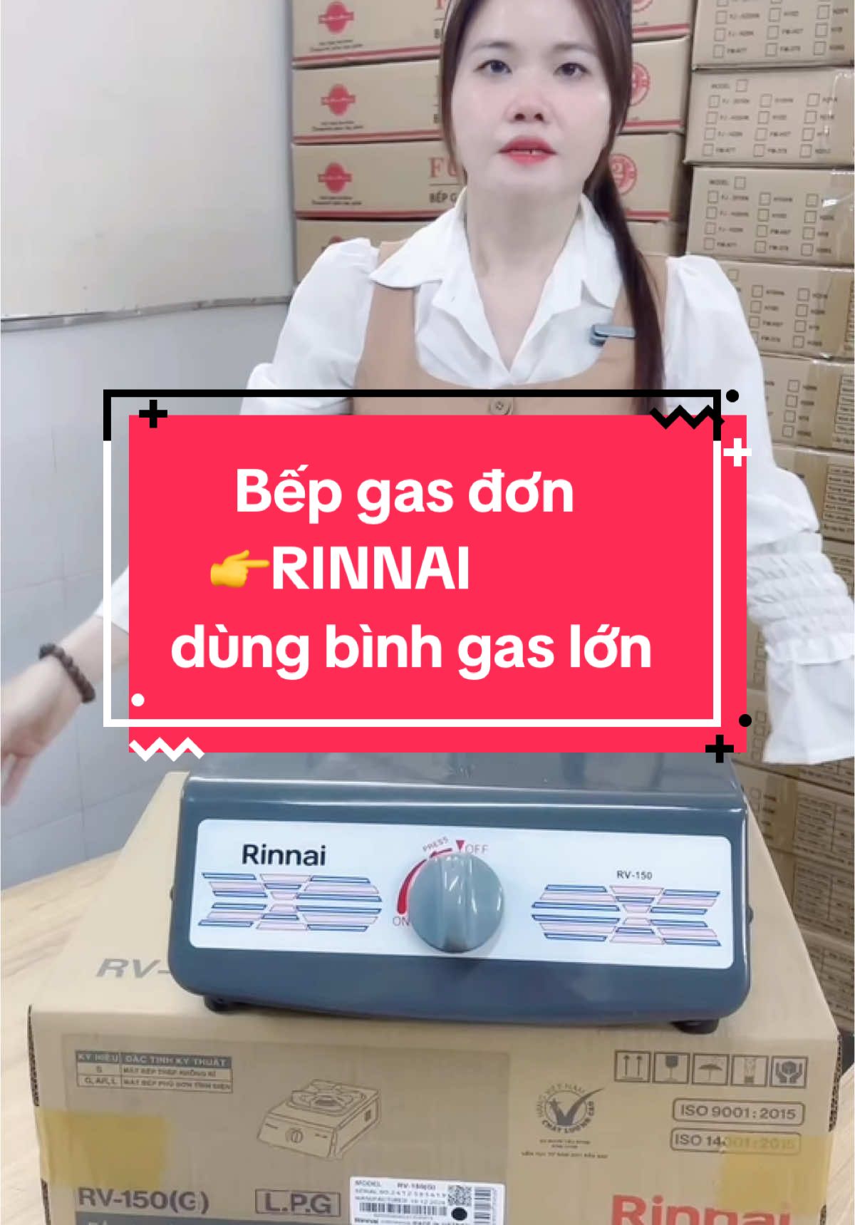 Bếp đơn RINNAI dung bình gas lớn nấu nhanh tiết kiệm #bepgasđon#rinnai#tungmagiam #xuhuong 