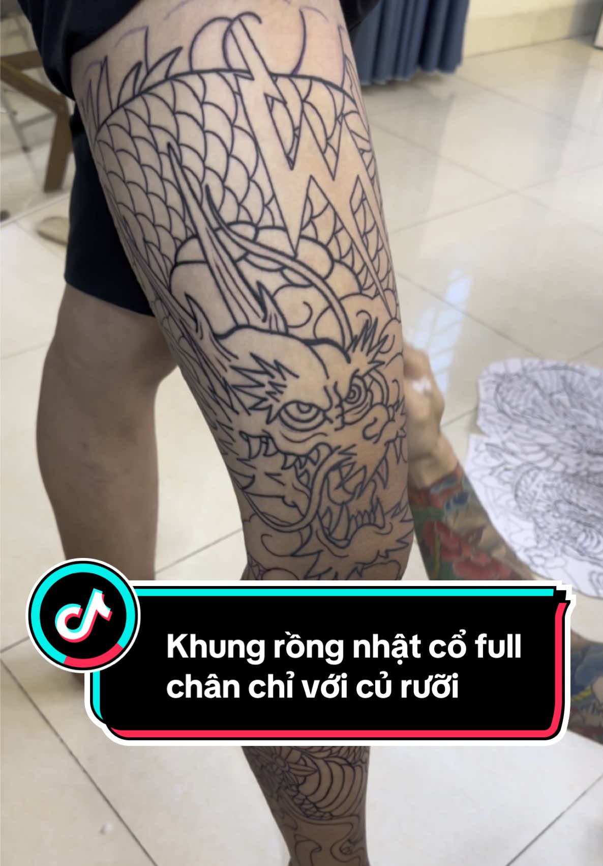 Khung rồng nhật cổ full chân chỉ với củ rưỡi nha ae #hinhxamdep #xamhinhnghethuat #xuhuong #tiktok #tattoo 