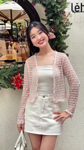 Áo khoác ren mỏng hoa nhí tiểu thư 1 nút gài. #cardigan #ostyle #aokhoacnu #aokhoacmong 