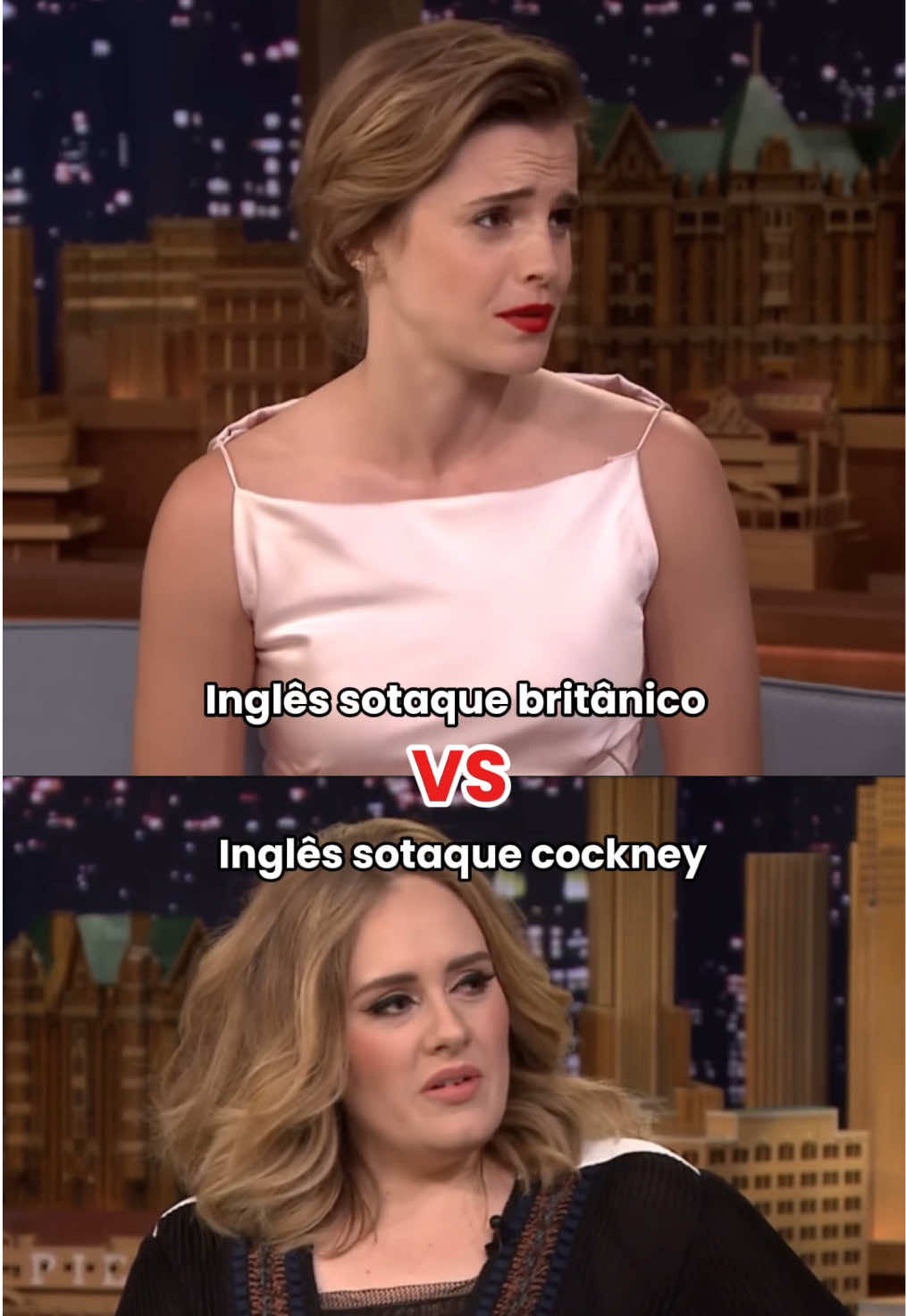 🎤 Adele vs. Emma Watson: quem tem o sotaque mais britânico? 🇬🇧 Se você já ouviu Adele falando, deve ter notado o sotaque forte de Londres, cheio de cortes no T e gírias britânicas. Já Emma Watson tem um sotaque super claro e formal, conhecido como Received Pronunciation—o famoso inglês da realeza! 👑✨ 🚨Quer falar assim? Clica no link da bio e vem aprender comigo!  #englishteacher #learningenglish #aulasdeinglês #ingles #aprendainglês #dicasdeinglês #english #emmawatson #adele 