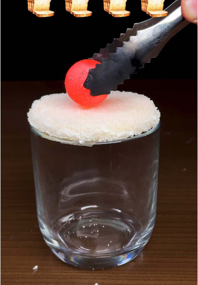 Can 1000°C Glowing Metal Ball cross layers of bread 🍞 #experiment #Science #fyp