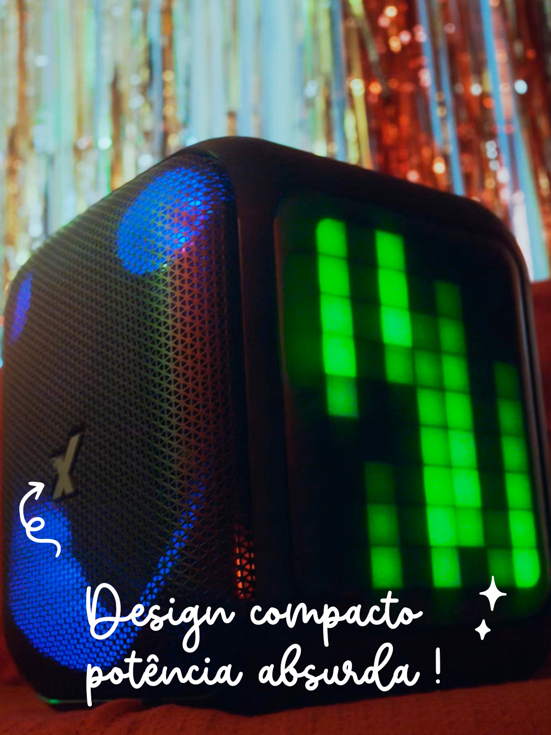 Música, estilo e potência em qualquer lugar! A ACA 410 Neon chegou para transformar sua experiência! Com um design inovador em formato de cubo e um espetáculo de LED, ela combina potência e estilo onde quer que você vá. São 410W RMS de potência com um Woofer de 8