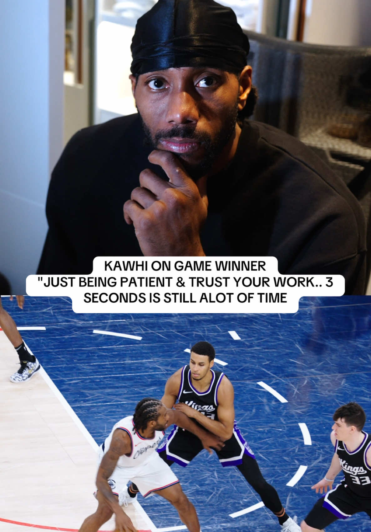 Kawhi Leonard details his game winner & talks about being patient & trusting your work🔥 “Even if it’s 5 seconds on the clock, 3 seconds, you still got a lot of time to get a shot off” #NBA #basketball 