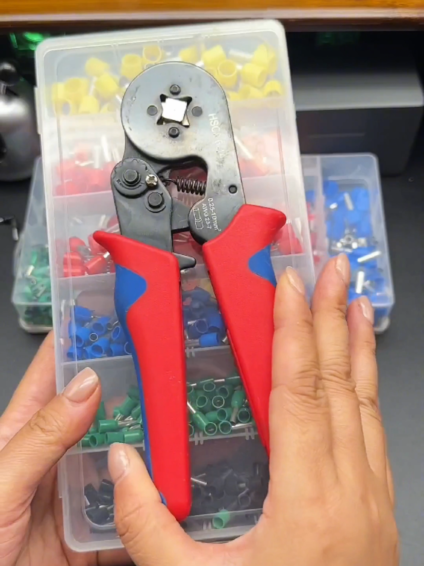 Kìm bấm cos chuyên nghiệp + hộp 1200 đầu cos #kimbamcos #kimbamcosvuong