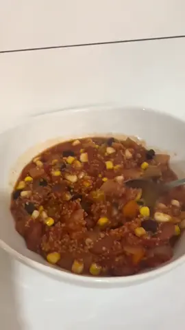 If you are looking for a high protein and meatless dinner or lunch, then I have got you covered! This dish is healthy, hearty, delicious, and (best of all) easy to cook! The fluffy texture of the quinoa (pronounced “keen-wah”) complements the crunchy/grainy texture of the beans and the sweetness of the corn and tomatoes.  Ingredients: 2 tablespoons oil 1 large onion, chopped 2 to 3 carrots, chopped 2 to 3 stalks of celery, chopped 1 tablespoon cumin 2 tablespoons chili powder 2 cloves garlic, pressed or minced 28 ounce can of crushed tomatoes 14 ounces black beans, drained and rinsed 14 ounces pinto beans, drained and rinsed 1 package of frozen sweet kernel corn 1 cup quinoa 2 cup vegetable broth salt and pepper to taste avocado and cilantro, to garnish  Instructions: Heat oil in a large saucepan over medium-high heat. Saute onions, carrots, and celery until soft, about 5 minutes. Add cumin, chili powder, and garlic — saute until fragrant, about 30 seconds.  Pour can of tomatoes into saucepan. Cook 1 minute, then stir in beans and corn. Bring to a boil, then stir in broth and quinoa.  Cover and cook over medium heat until quinoa is tender, about 20 minutes. Season with salt and pepper to taste and serve topped with fresh avocado and cilantro. #morethanmeatlessmonday #wieiad #highprotein #EasyRecipes #lentrecipes #chili