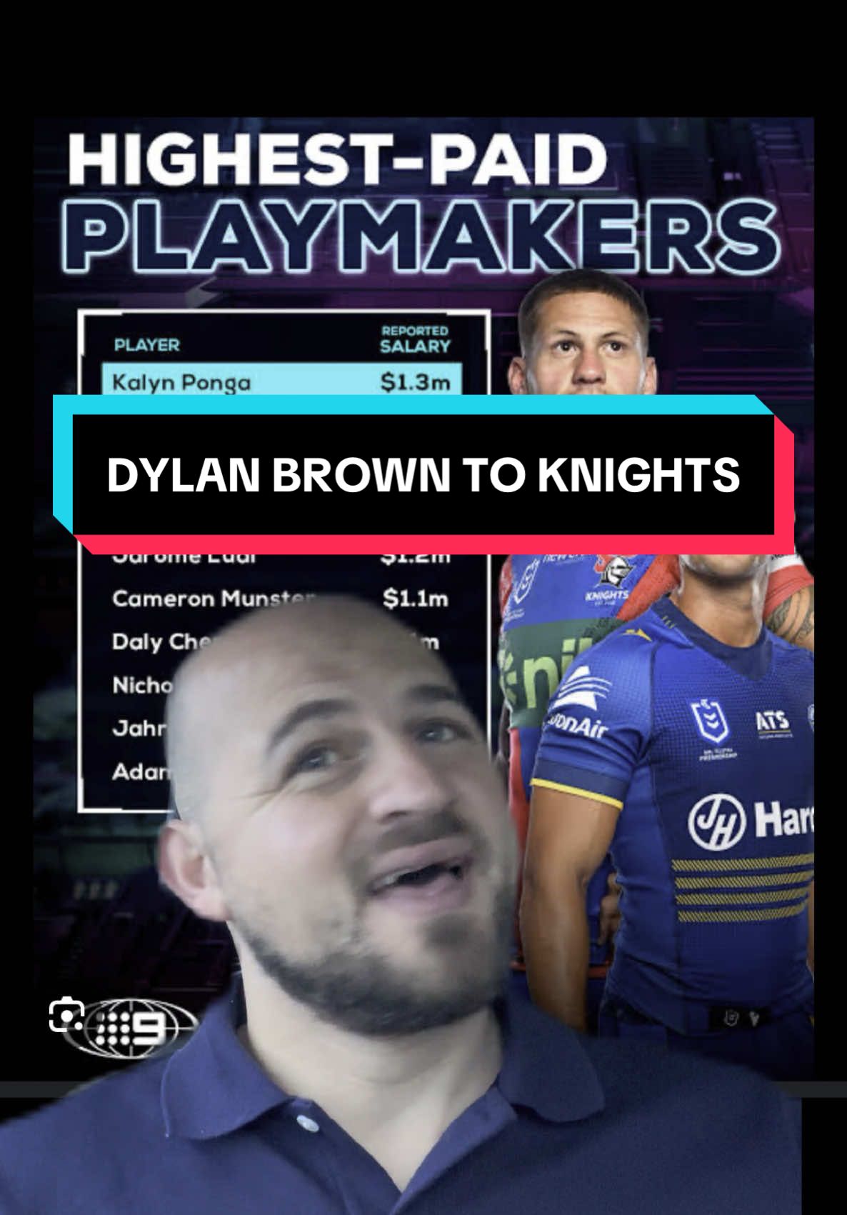 Dylan Brown to the knights in a blockbuster trade! What’s he worth? 🤔🏉 #nrl #nrltiktok #rugbyleague #fyp #xybca #sydney 