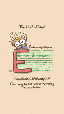 Sleep Month Alphabet Series Day 5 of 26. E for Electroencephalography! I performed this procedure on many participants while running experiments, and one of the most common questions I got was, “So, can you read my mind now?” Haha. The answer is no! What we see are electrical signals firing in different regions of your brain, which don’t really tell us much about what you’re thinking. At least not for now. #sleep  #sleephealth #eeg #electroencephalogram #animationoftheday #gif #illustration #illustrationoftheday #childrensillustration #theatozofsleep #alphabetchallenge #cute #childrensbook 