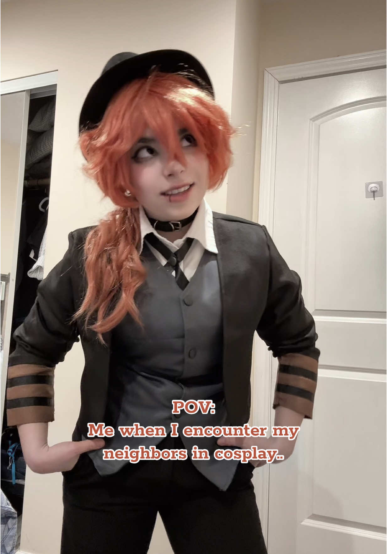 The second hand embarrasment… She asked me to take a pic with her grandkids 😭! (Shes so nice tho!) #chuuya #chuuyacosplay #chuuyanakahara #bsd #bungostraydogs #bungostraydogscosplay #bsdcosplay #cosplayer #chuuyacosplay #chuuyanakaharacosplay #neighbor #fyppppppppppppppppppppppp #help  