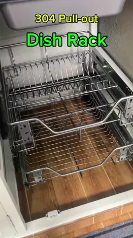 2 in 1 Pull-out Dish Rack #kitchen #pulloutdishrack #kitchenaccessories #304 