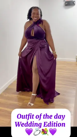 Outfit of the Day Wedding Edition  💜💍💐💜 👗@Fashion Nova  👠@family’s closet  #ootdinspiration #ootdinspo #purplehearts #purpledress #velvet #velvetdress #CapCut #wedding #weddingtiktok #weddingtok 