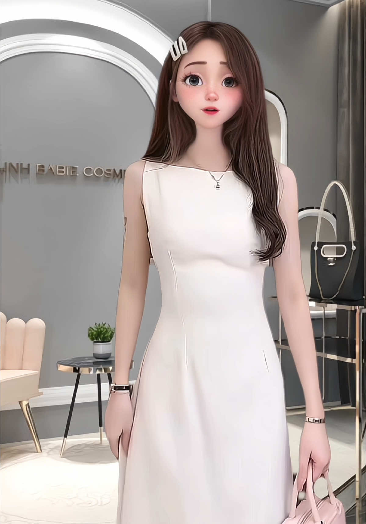 Váy yếm cổ thuyền dáng dài xoè xinh #vayxinh #xuhuongtiktok #setvayxinh 