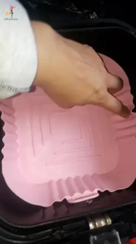 kit 4 forma de silicone quadrado para Air fryer formo microondas fritadeira assadeira 