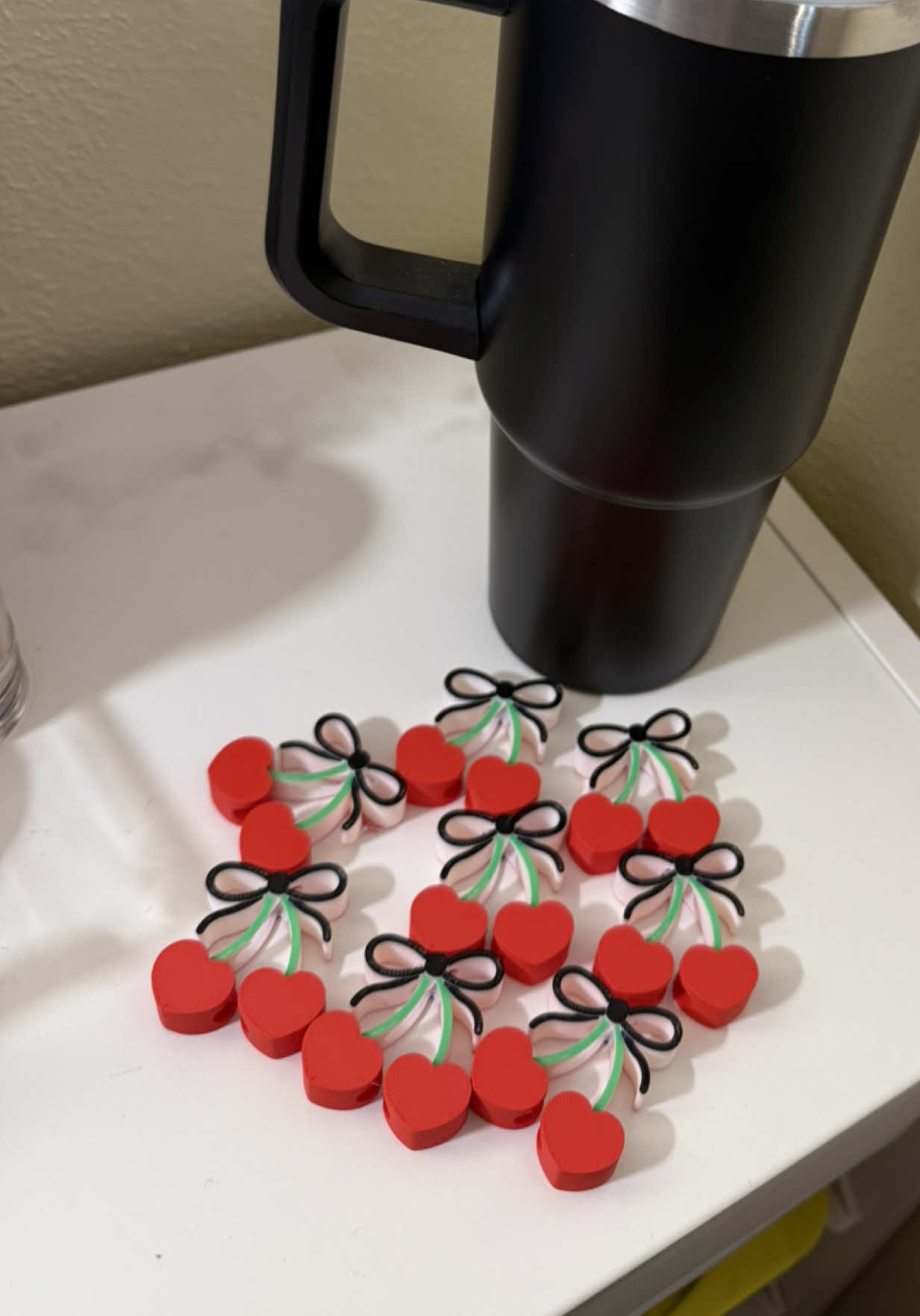 Let’s Make Some 🍒 Straw Toppers #etsy #etsyseller #SmallBusiness #smallbusinessowner #x1carbon #carbonfiber #3dprinting #strawtopper #cherrytopper 