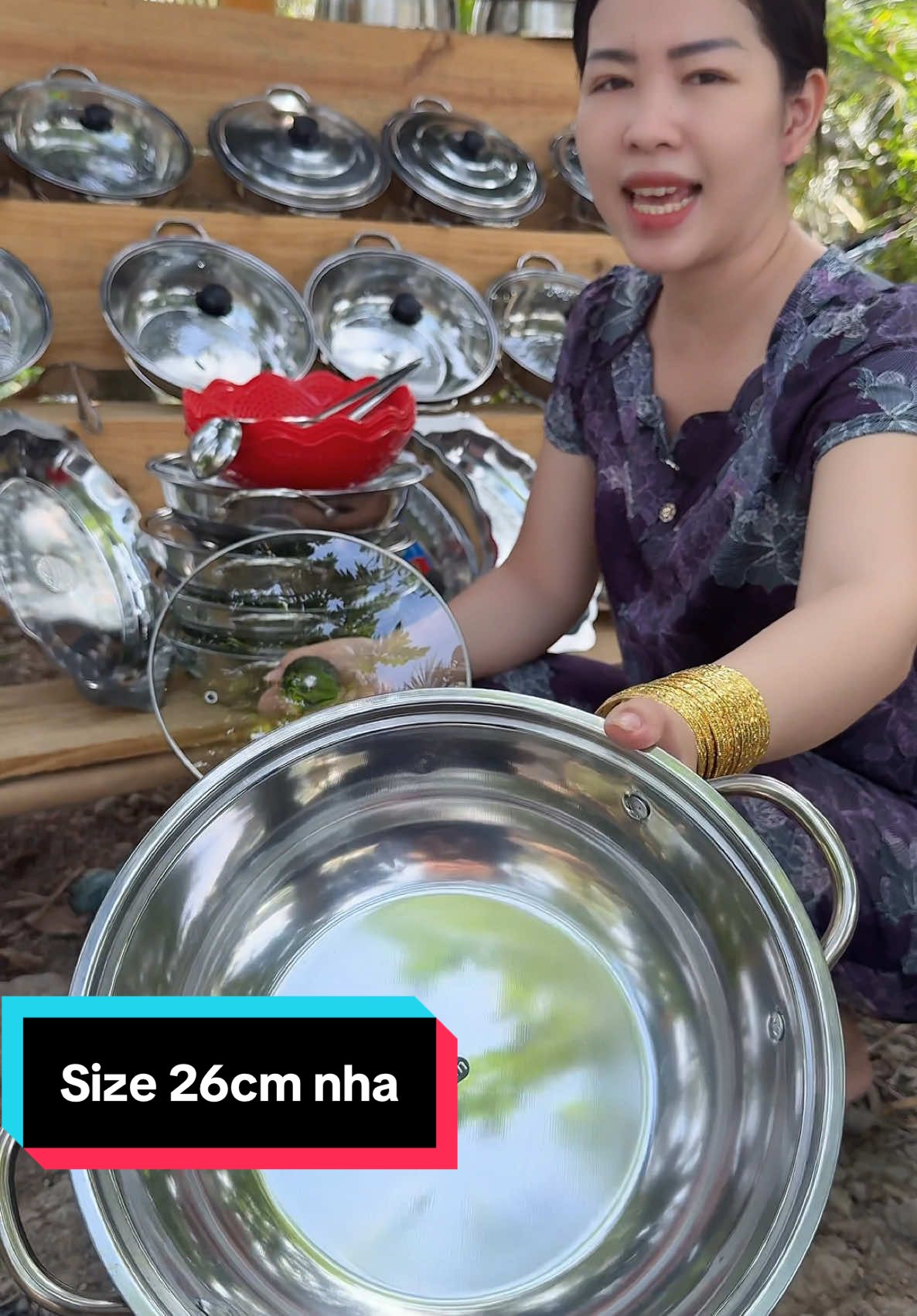 Nồi này to size 26cm lận nha #xuanchaumebeo #xuhuong #fyp #noilau #noiinox 