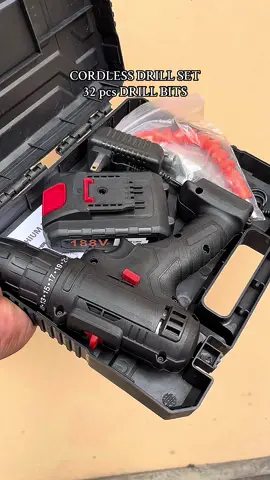 Cordless Drill Set with 32 Pcs Drill Bits #drill #drilling #drillset #cordlessdrill #tools #drillbits 