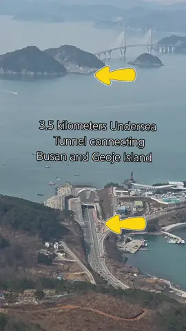 3.5 kilometers Undersea  Tunnel connecting Busan and Geoje Island. View from Gadeokdo Mountain  #gadeoktunnel #korea  #Busan
