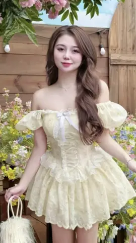 CD35 Váy Thô Thêu Bèo Ren Eo Tab nơ xinh#vaynu #vaynuxinh 