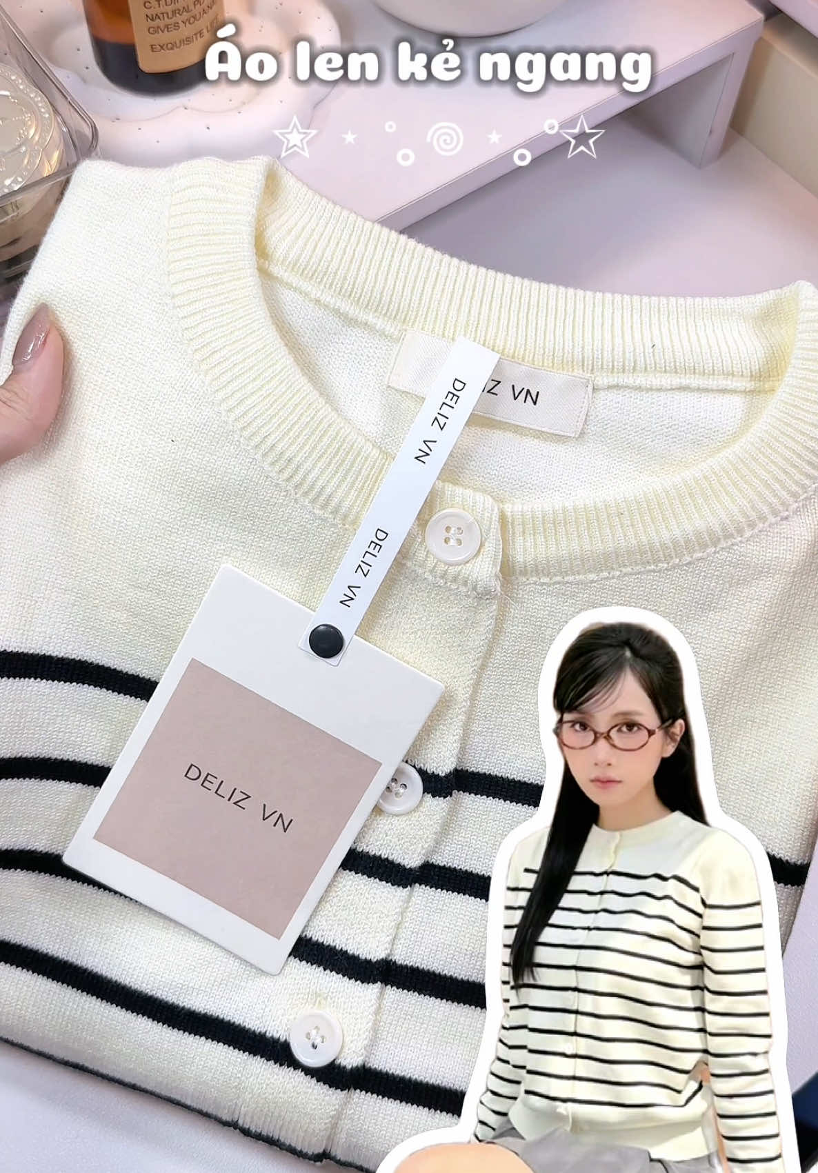 Áo xinh xỉu á 💫 #viral #fyp #thoitrangnu #aolenkengang #cardigan #aolennu #deliz 