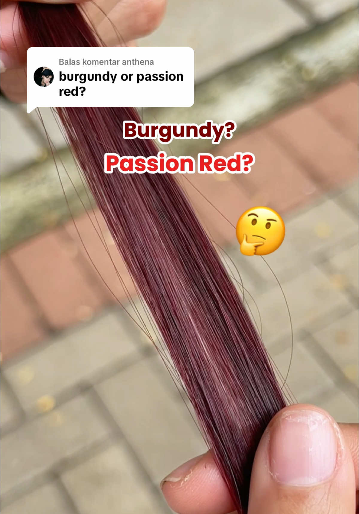 Membalas @anthena BURGUNDY tanpa bleach vs PASSION RED tanpa bleach hasilnya kayak gini ShaPeeps! Udah gak bingung lagi kan sekarang? Abis ini pengen bandingin warna apa lagi nih? Coba komen di bawah ya! 😉♥️ #nobleachhaircolor #burgundy #burgundyhair #burgundycherry #rambutburgundy #rambutmerah #redhair #passionred #sashahaircolorant #nobleach #haircolor #hairinspo #catrambut #catrambutsendiri #catrambutdirumah #LiveOutlandish 