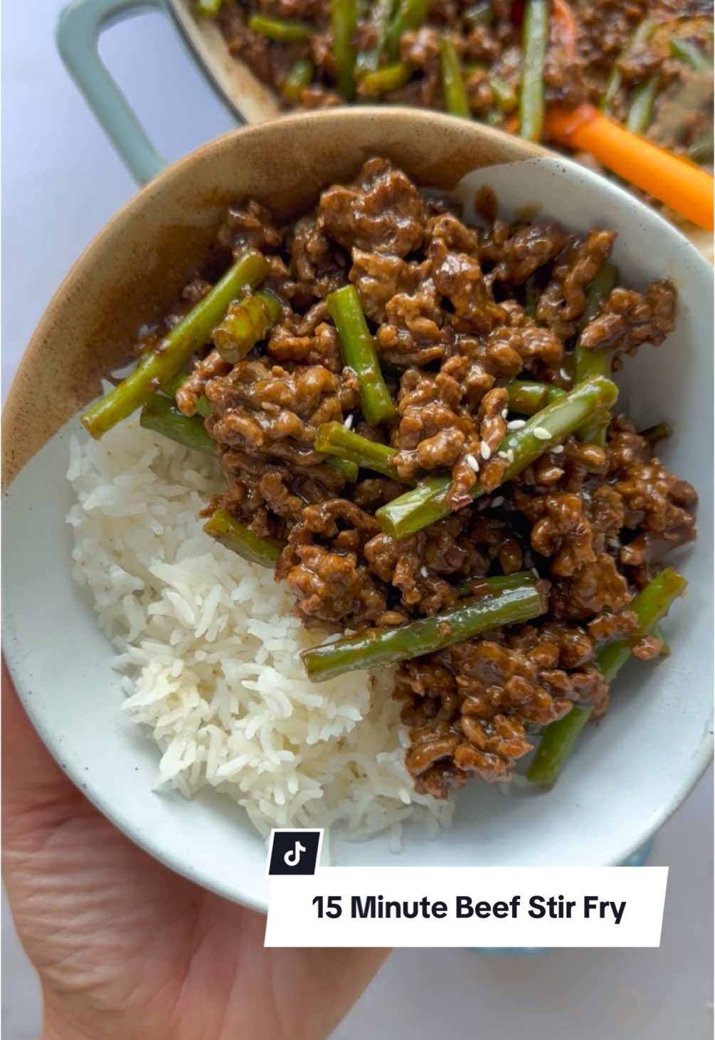 Need a dinner in a hurry? This 15 minute Sticky Beef Stirfry is the perfect midweek meal...delicious, ready in a flash and sure fire hit with the whole family! ⁠ ⁠ Instructions and ingredients at taming twins.com or Google taming twins sticky beef stir fry 🧡⁠ ⁠⁠ #15minutemeal #quickdinner #easydinner #DinnerIdeas #beef #beefmince #Recipe #recipes