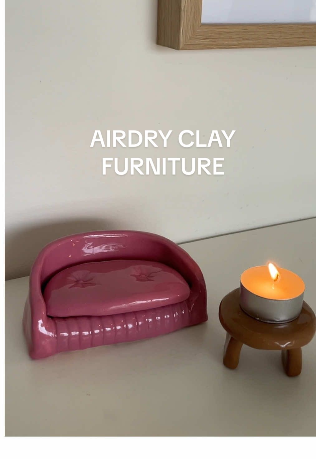 OK I’m gonna have to make furniture for my Sonny angels fr 🛋️🪴🪞🛌  #miniature #airdryclay #claytutorial #pottery #pinterest #craft #handmade #DIY #clayart 