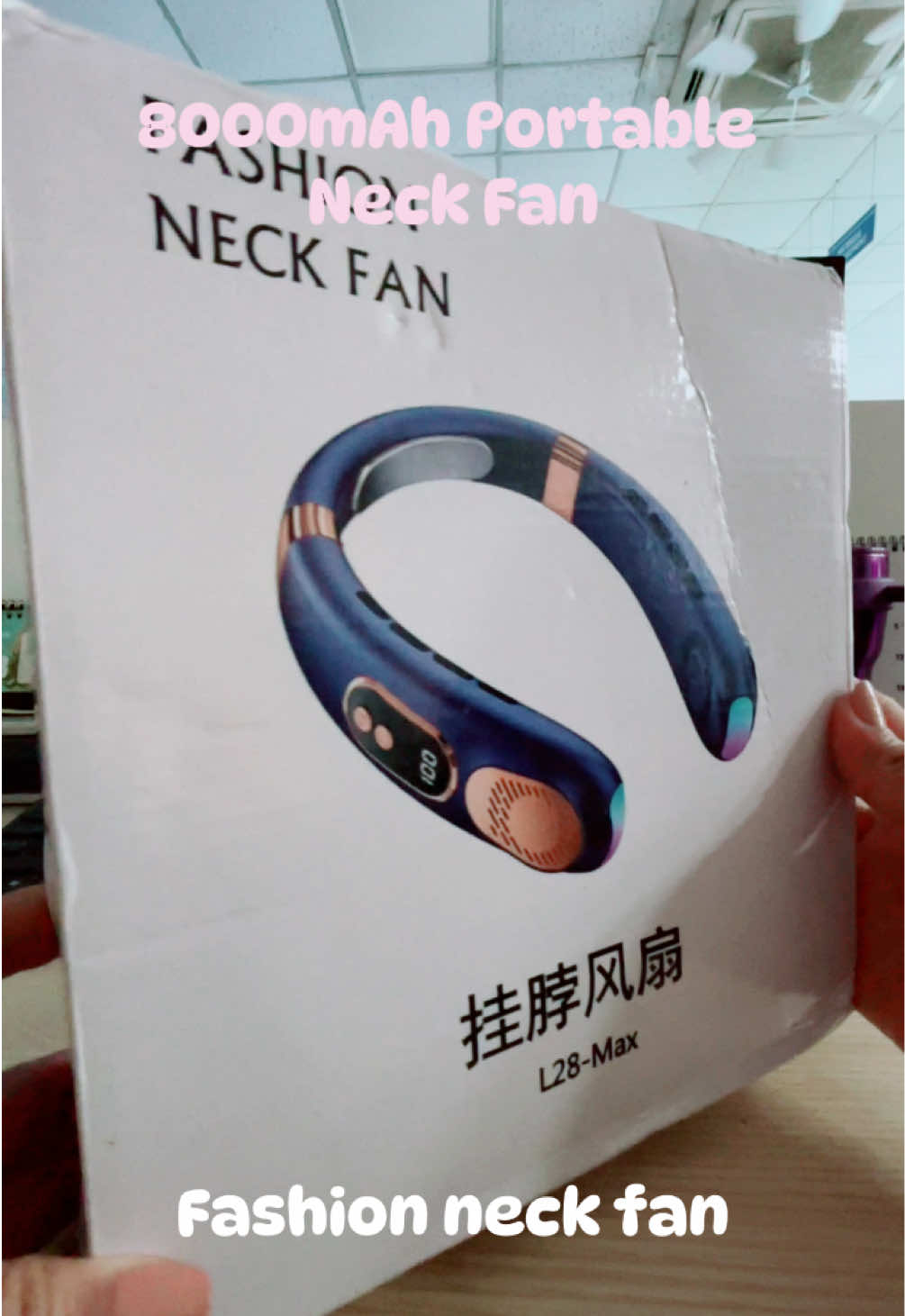 8000mAh Portable Neck Fan Usb #neckfan #pordablefan #easytocarryfan #affordableneckfan 