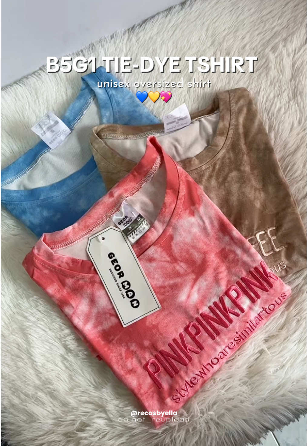 part 843| solid at sulit na tie-dye oversized shirts for men and women!!💙💛💖 #tiedye #tshirt #oversizedshirt #tiedyeshirt #unisexshirt #georman #shirtformen #shirtforwomen #recosbyella🔎 #trending 