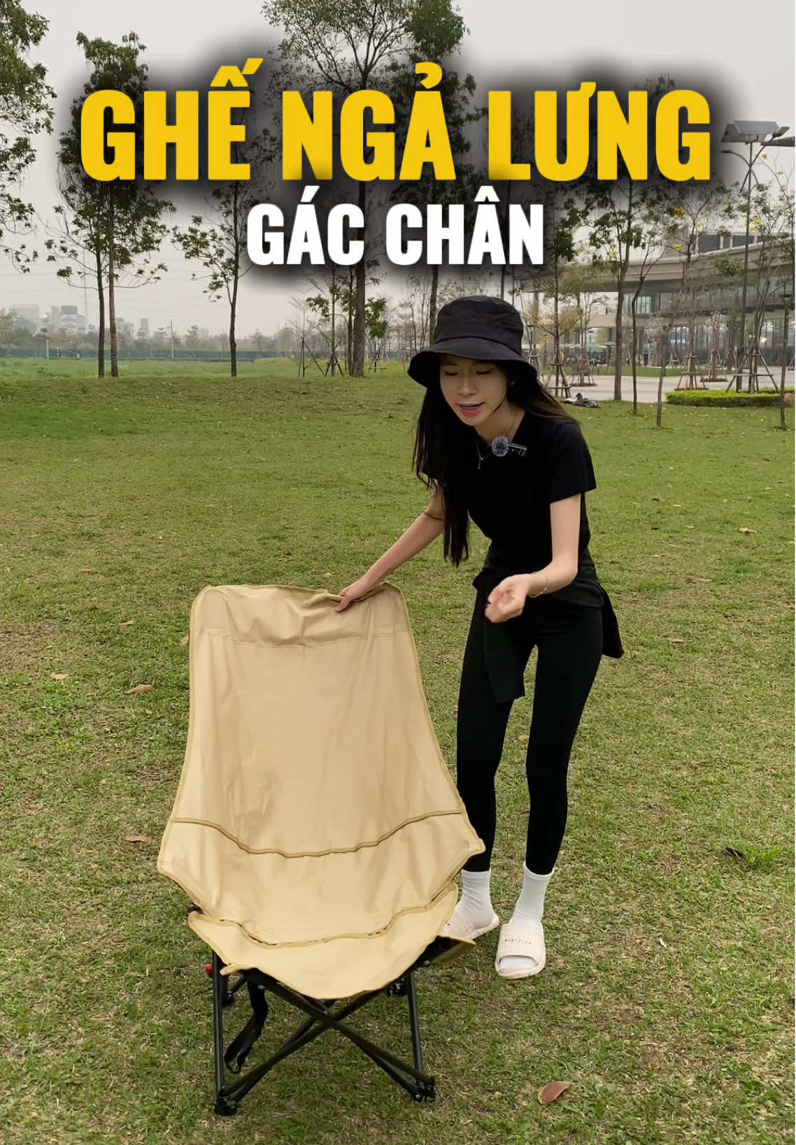 Ghế ngả lưng giờ có thêm gác chân thoải mái #ghegapgon #ghengalung #ghengalunggapgon #ghegacchan #ghegapgondulich #ghecamping #ghecamtrai #campinglife #vivucamping 