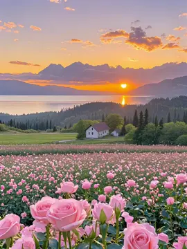 Lạc lõng giữa cánh đồng hoa ngào ngạt hương thơm và cùng ngắm hoàng hôn thật đẹp  #Hoa hồng BunGaRi#