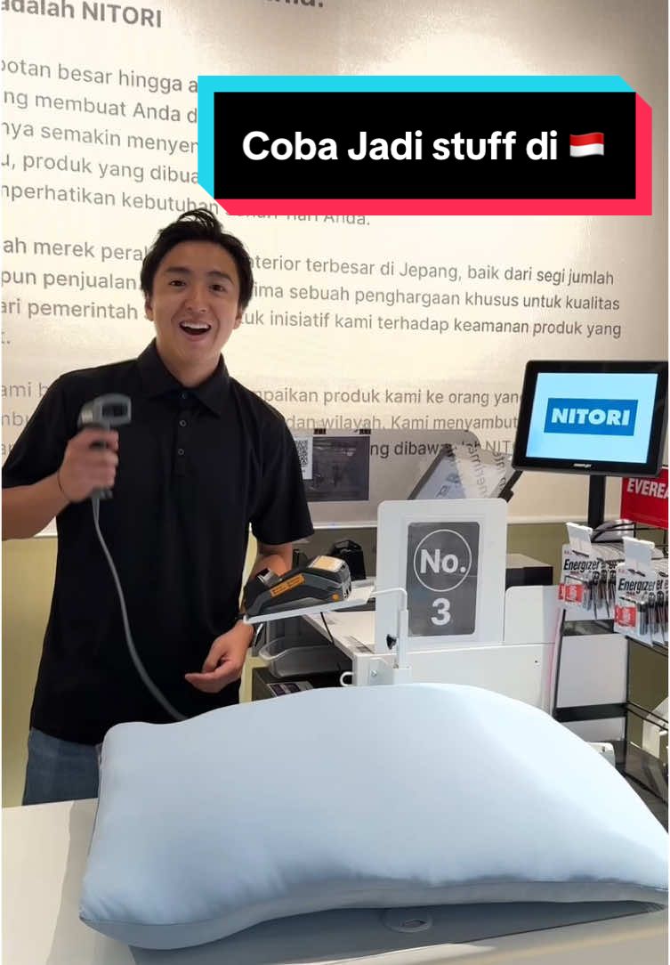 Coba jualan jadi staff di @NITORI Indonesia wkwkwk Seru banget ya coba-coba kerja jadi profesi lain jadi tambah pengalaman gitu. Btw Nitori mau buka cabang baru di Kemang Village Lt UG dan grand opening tgl 14 Maret. Silakan datang dan cek www.nitori.co.id ~ #nitoriindonesia #nitoriid #nitori