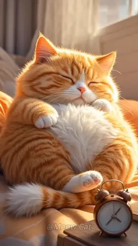 Orange Cat morning routine – so relatable #foryou #ai #cat #aicat 