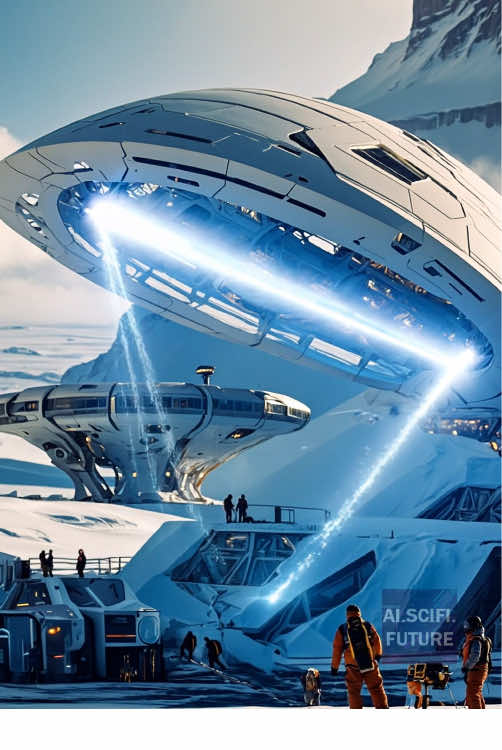Glasiara, 2491: The Frontier Never Sleeps ❄️🚀 Engines hum, drones recharge, and the expedition team takes one last look before heading into the frozen unknown. A flying lab rolls to a stop, fresh minds stepping into the cold. In the research train, screens glow—calculations running, discoveries waiting. Every arrival is a new beginning. Every departure, a step toward the future. #worldbuilding #Glasiara #futuristicworld #scifiworld #scifiart #futuretech #futuristic #scifiarchitecture #researchstation #aivideo #alienplanet #alienworld #scifi 