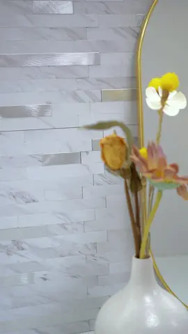 These backsplashes makes my bathroom clean and dry.😍 #shopvideocarnival #springtok #stickgoo #peelandsticktile #peelandstickbacksplash #diyproject #springdecor #foryoupage #backsplash #bathroommakeover 