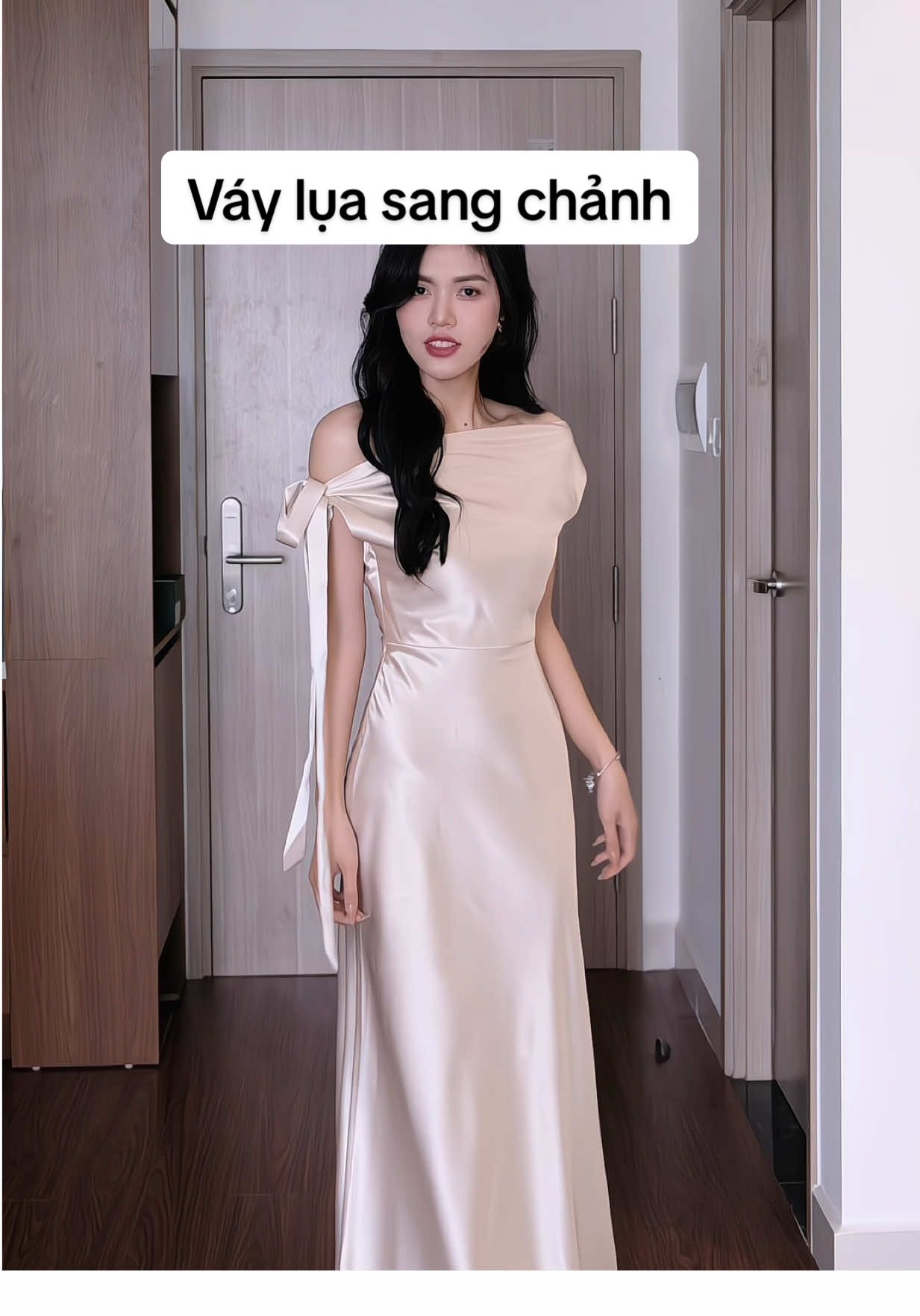 bỏ giỏ ngay e đầm lụa sang chảnh dịu này #vaylua #vayditiec #vaylualechvai #vayluadangdai #xuhuong #vrial #hamcc 