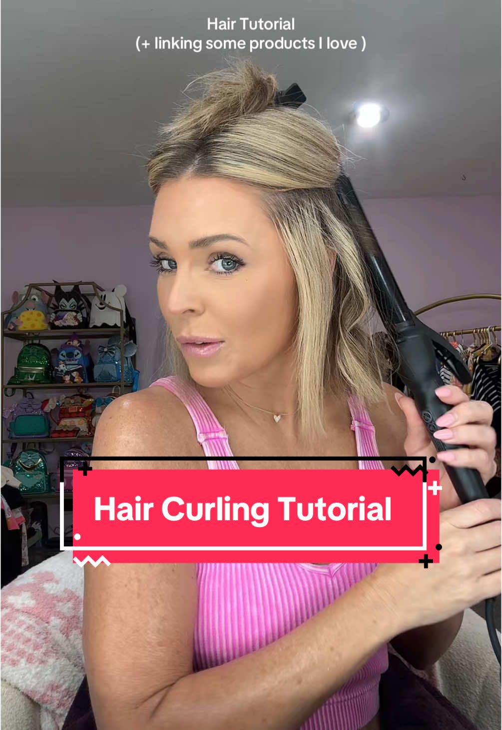 Hair tutorial plus linking products I used or love! The Creme I use on my chest, my foundation, mascara, lip gloss curling iron, my fav thickening serum, and dry shampoo! If you want links to anything else I didn’t link, let me know! :)  #hairtutorial #curlinghairtutorial #hairtok #fyp 