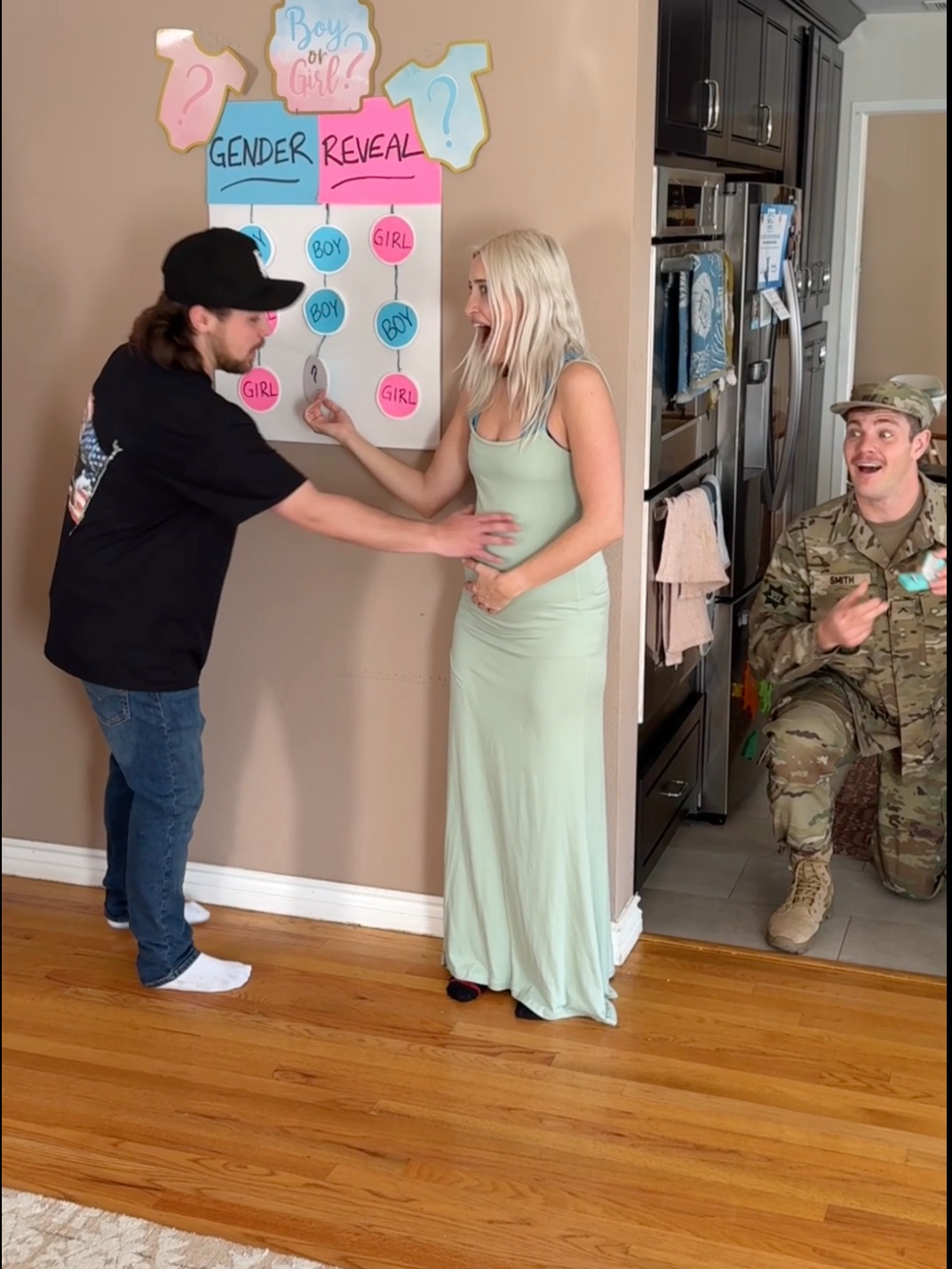 Family is SHOCKED by the ending of this gender reveal game 😱 PART 2 Soldier surprises pregnant girlfriend with a proposal during her gender reveal party, and finds out the child is with his best friend. #fyppppppppppppppppppppppp #fyp #viralvideo #surprise #present #family #parents #father #military #homecoming #soldier #pregnancy #relationship #dating #proposal