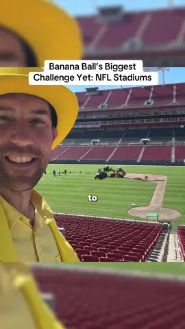 The biggest experiment we’ve ever done with Banana Ball.  The field is set…and we are just a few days away from playing in front of sold out crowd of 65,000 fans! The next step is putting up all the netting and padding with @Netting Pros to make it all come together! The big question is will it work?? #bananaball #tampa #soldout #nflstadium 