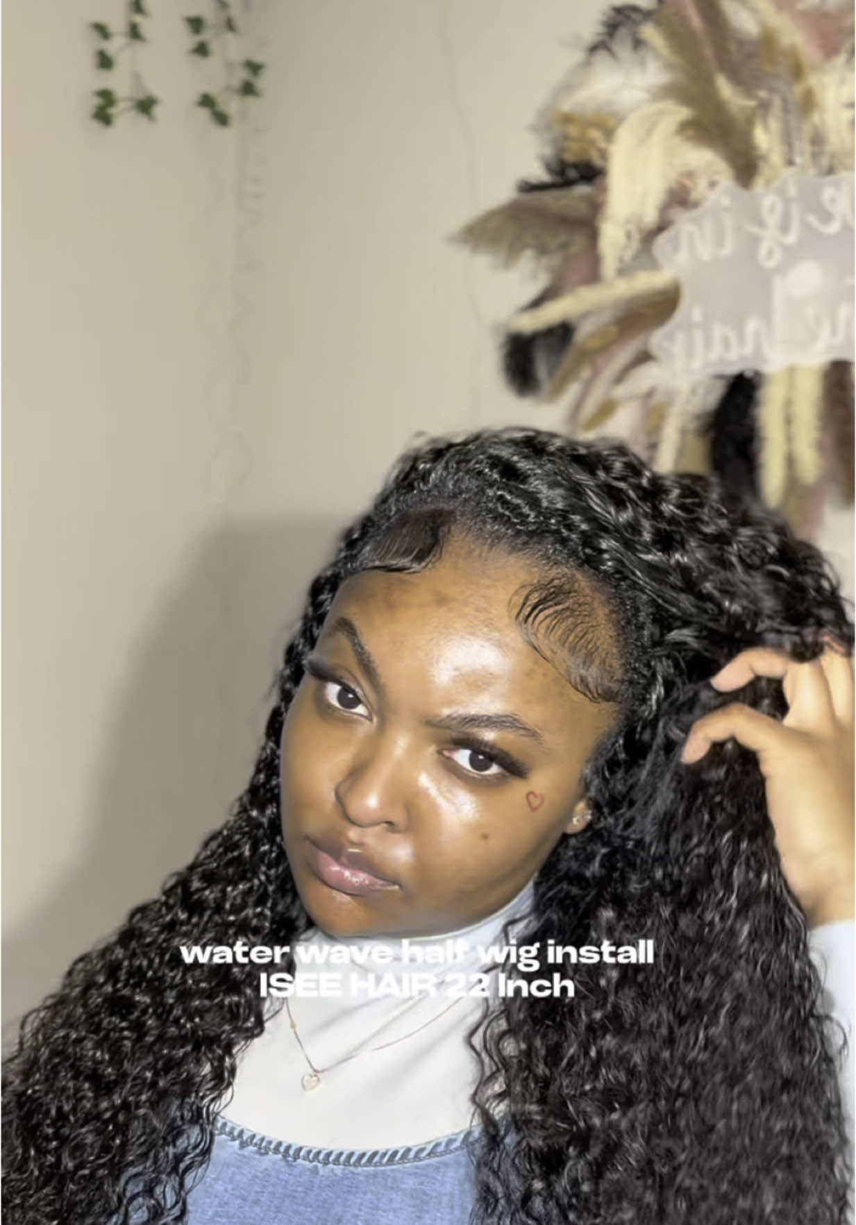 back at it with another half wig!! What yall think of this one ?? 💕💕 @ISEEHAIR #iseehairhalfwig #halfwig #wiginfluencer #blackgirlhairstyles #curlyhalfwig 